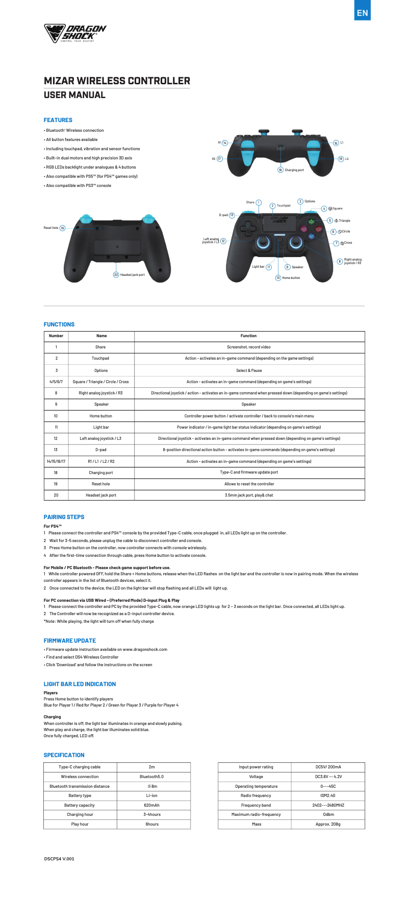 Image de la première page du manuel de l'appareil Mizar