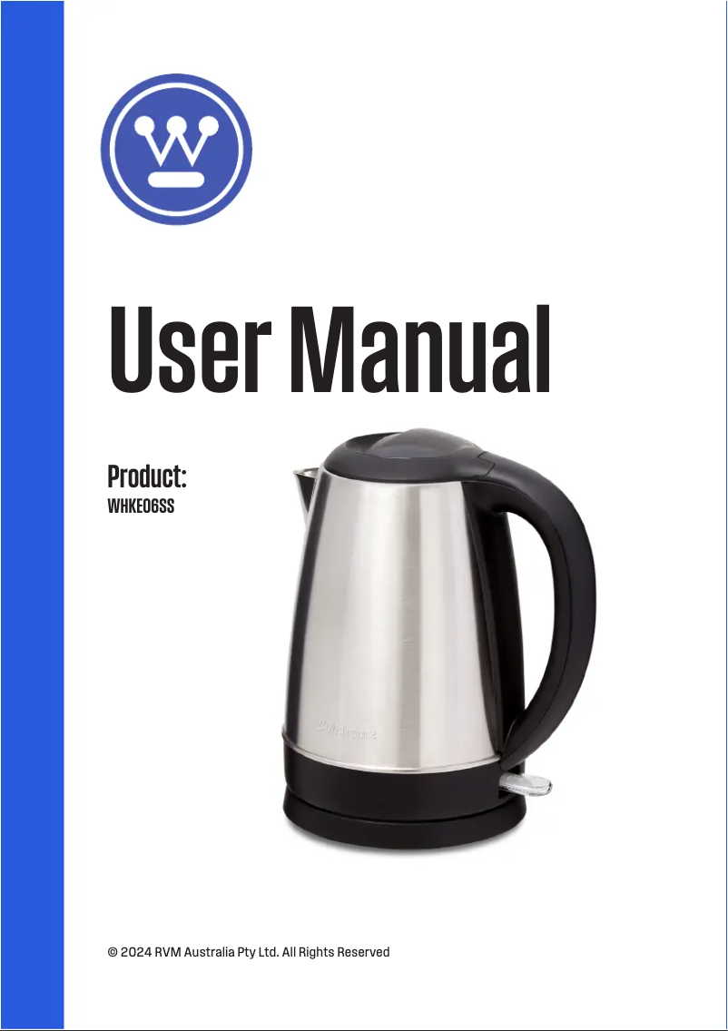 Image de la première page du manuel de l'appareil WHKE06SS