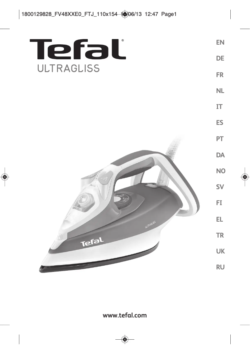 Page 1 de la notice Manuel utilisateur Tefal UltraGliss 80 FV4880