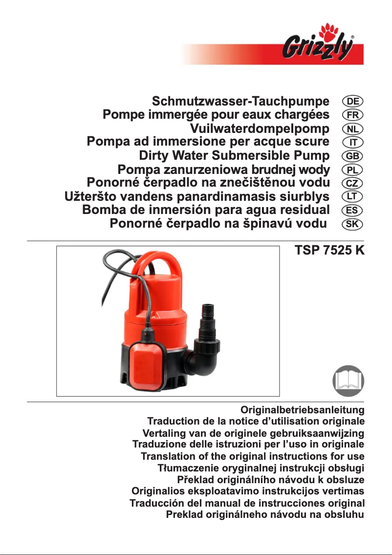 Page n°1 - Manuel utilisateur Grizzly TSP 7525 K