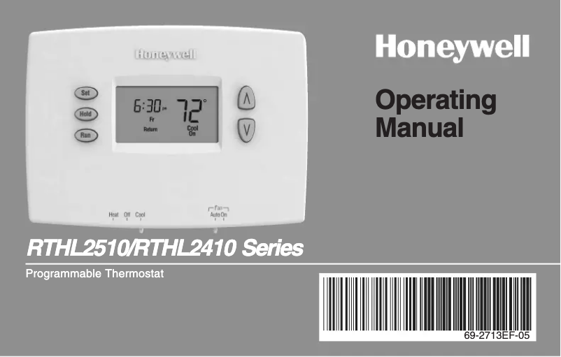 Page n°1 - Manuel utilisateur Honeywell RTH2410B1019/E1