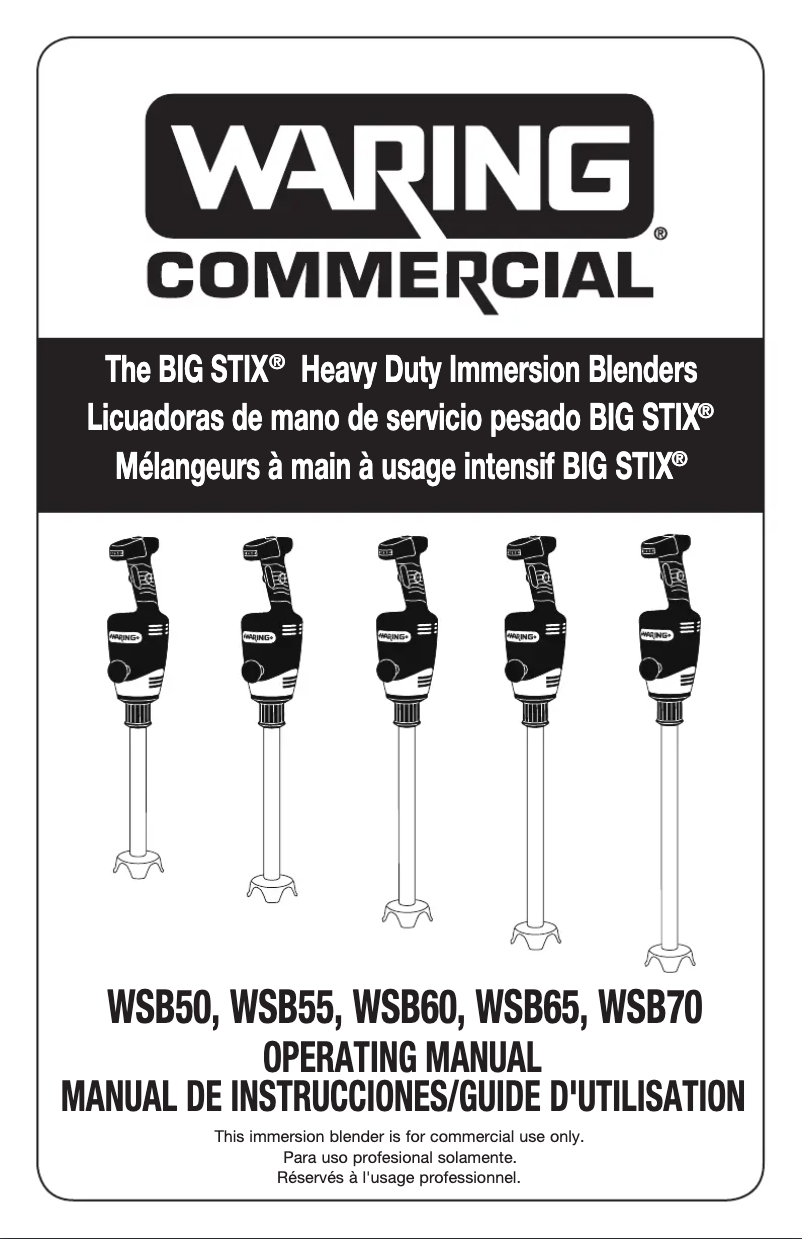 Page n°1 - Instructions / montage Waring Commercial WSB50