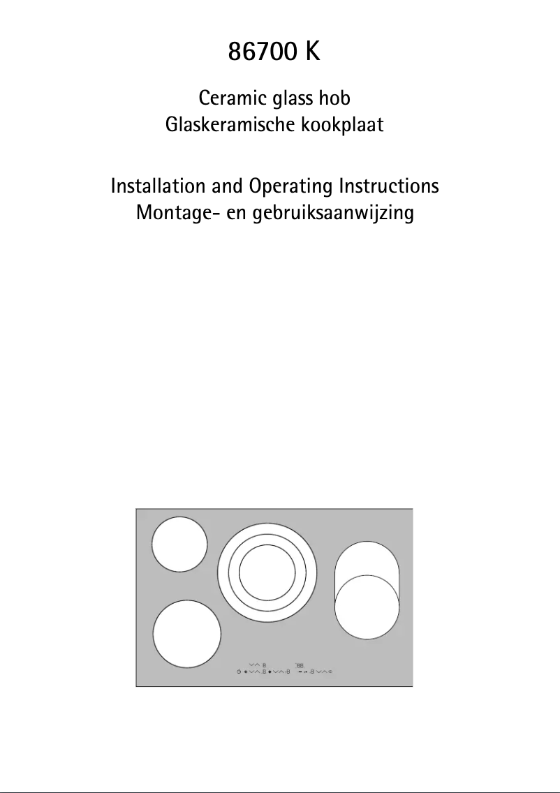 Page n°1 - Manuel utilisateur AEG-Electrolux 86700 KMN
