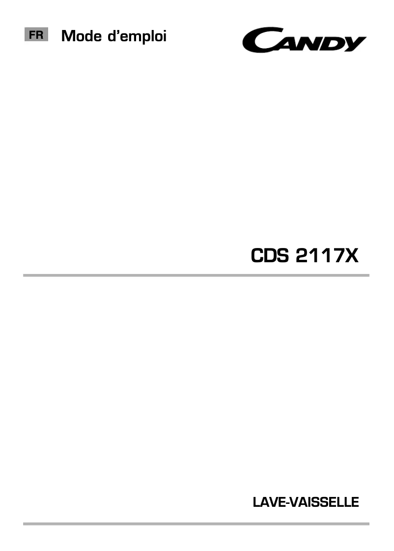 Page 1 de la notice Manuel utilisateur Candy CDS 2117X-47