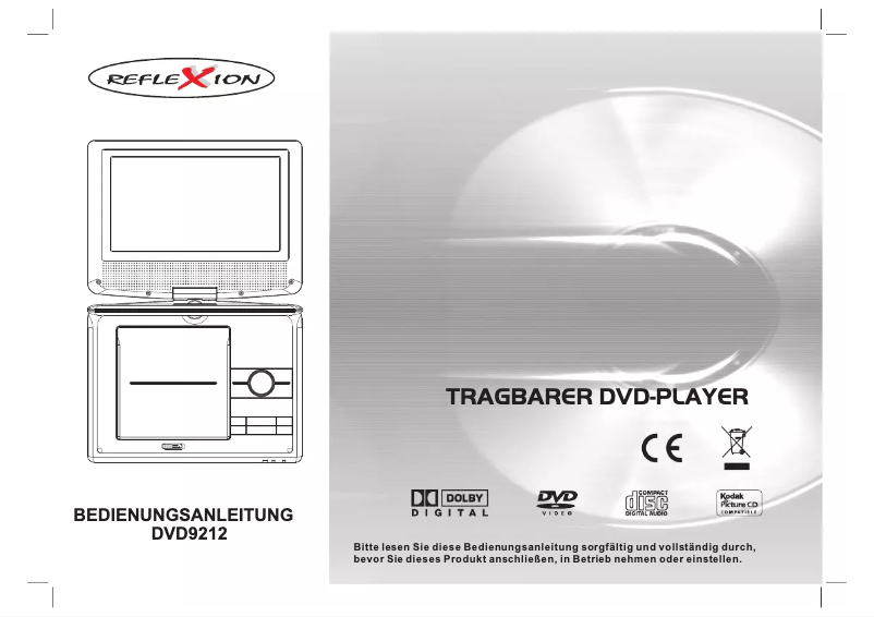 Page 1 de la notice Manuel utilisateur Reflexion DVD9212