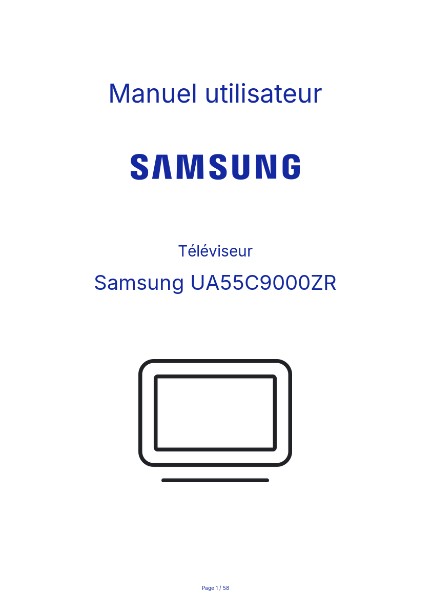 Page n°1 - Manuel utilisateur Samsung UA55C9000ZR