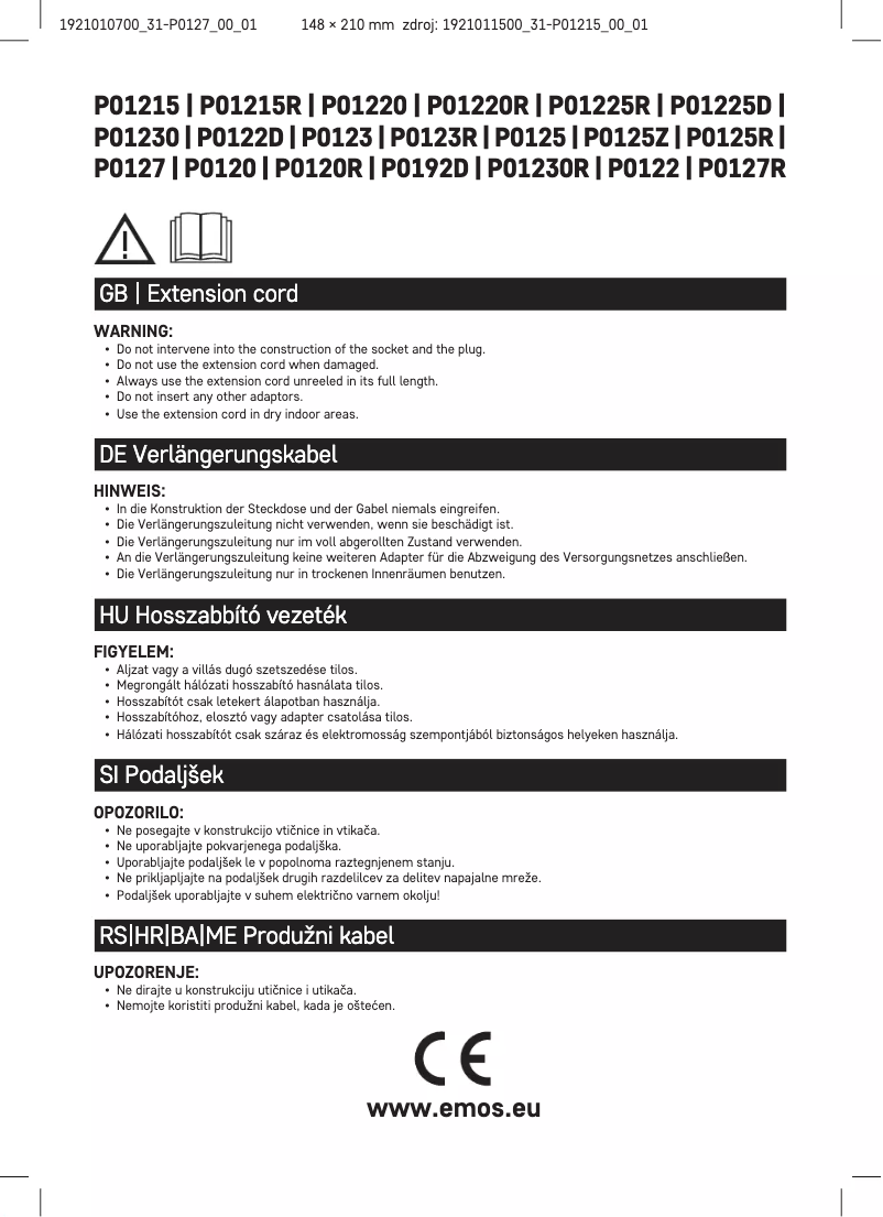 Image de la première page du manuel de l'appareil P0127