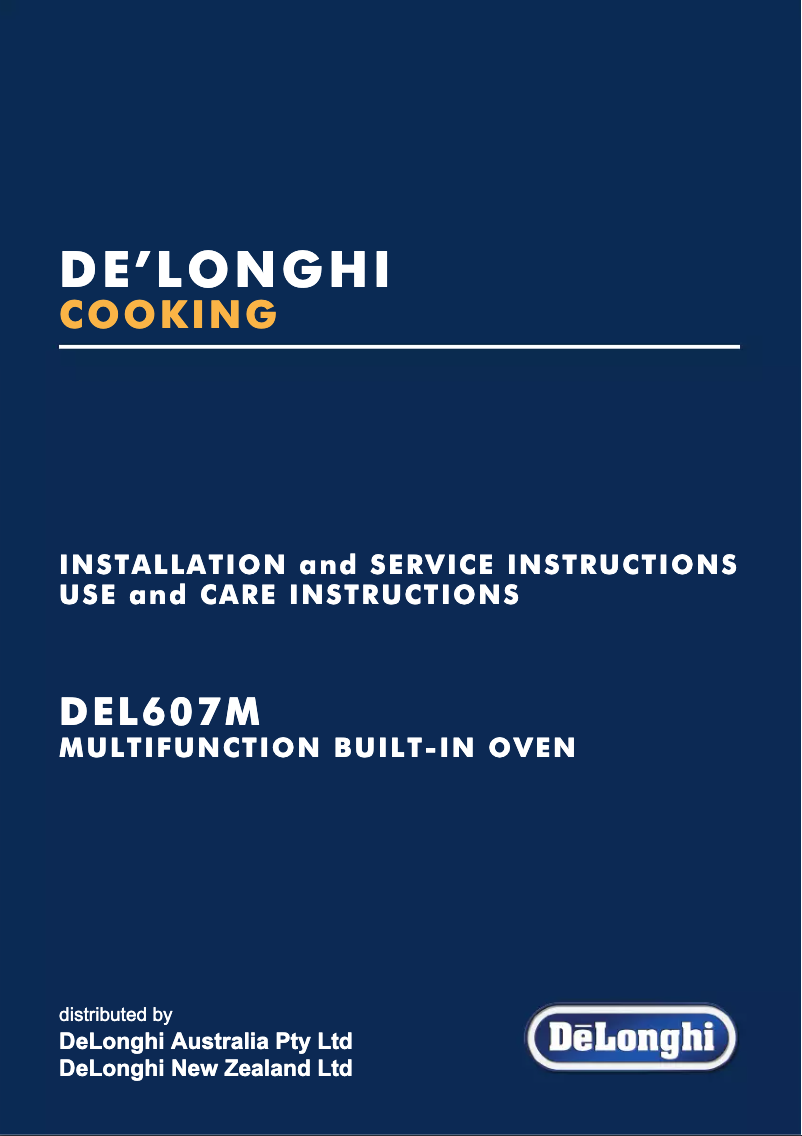 First page image of the manual for DEL607M