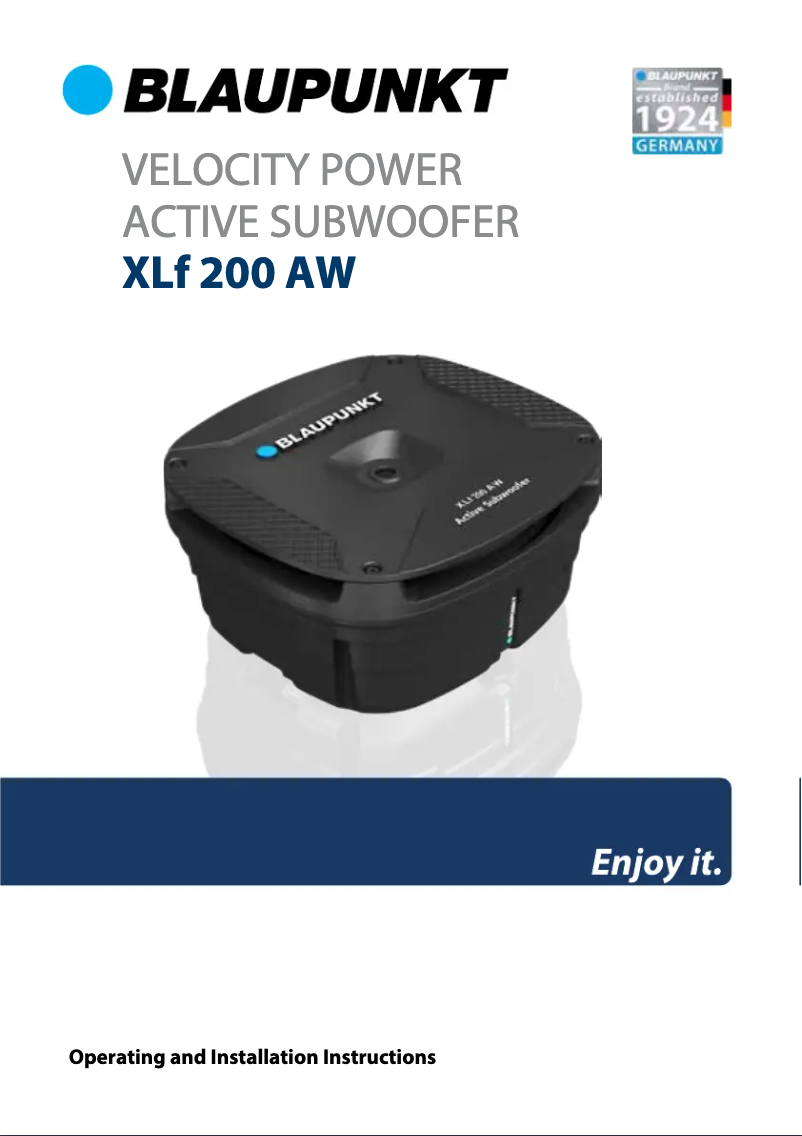 Page 1 of the manual User Manual Blaupunkt XLf 200 AW