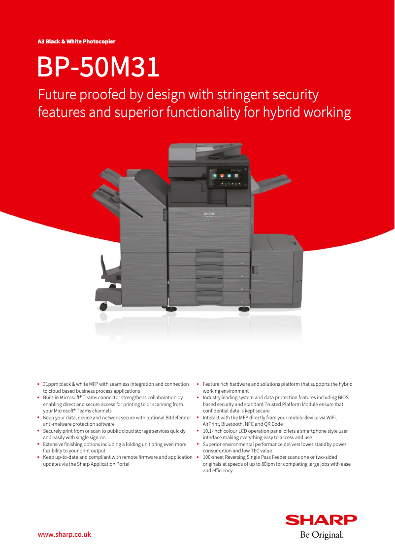 Image de la première page du manuel de l'appareil BP-50M31