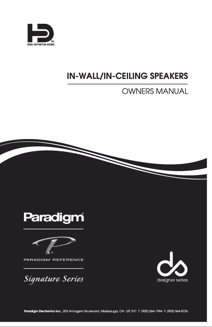 Page n°1 - Mode d'emploi Paradigm SA-15R