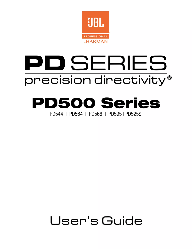 Page n°1 - Manuel utilisateur JBL PD564