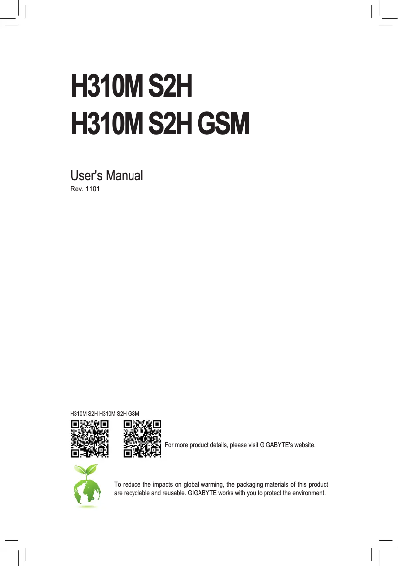 Page n°1 - Manuel utilisateur Gigabyte H310M S2H