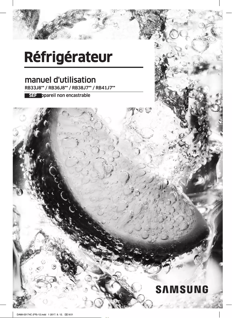 Image de la première page du manuel de l'appareil RB38J7215SR