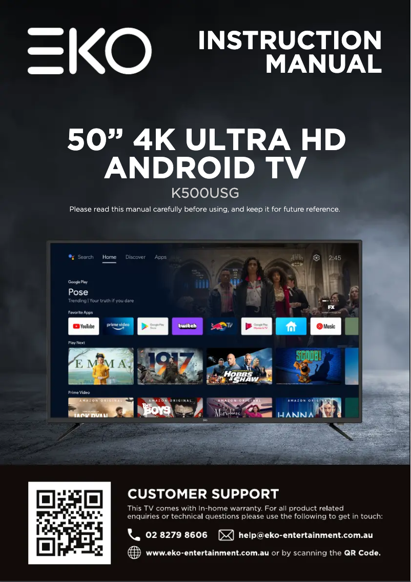 Page 1 de la notice Manuel utilisateur EKO K500USG