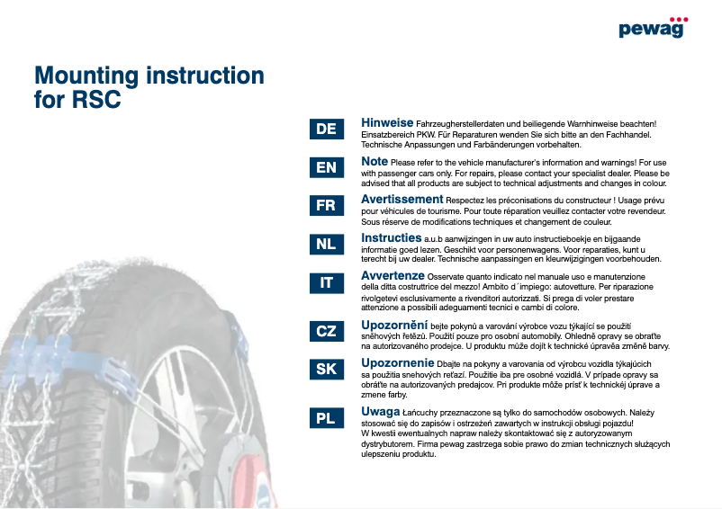 Page 1 de la notice Manuel utilisateur Pewag Servo