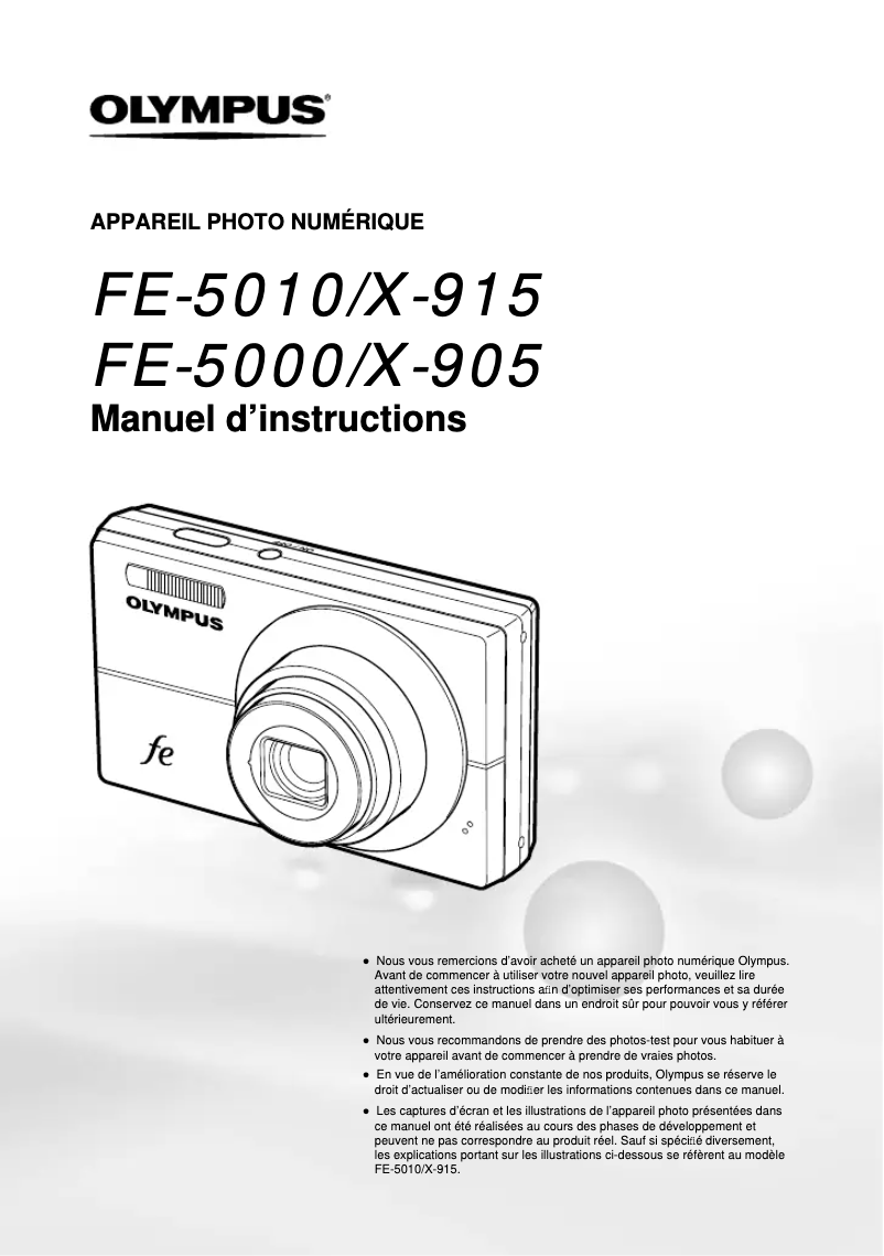 Image de la première page du manuel de l'appareil FE-5010