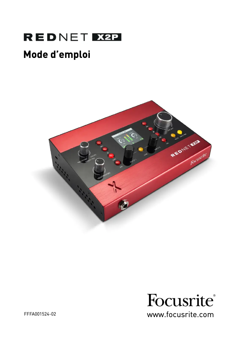 Image de la première page du manuel de l'appareil RedNet X2P