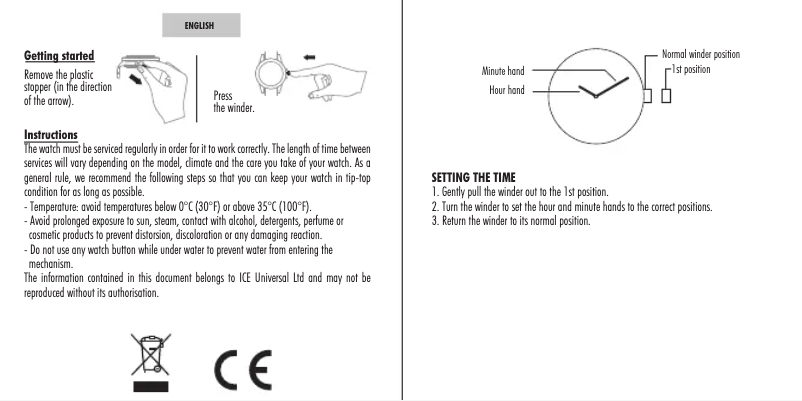 Page 1 de la notice Manuel utilisateur ICE Watch Cosmos