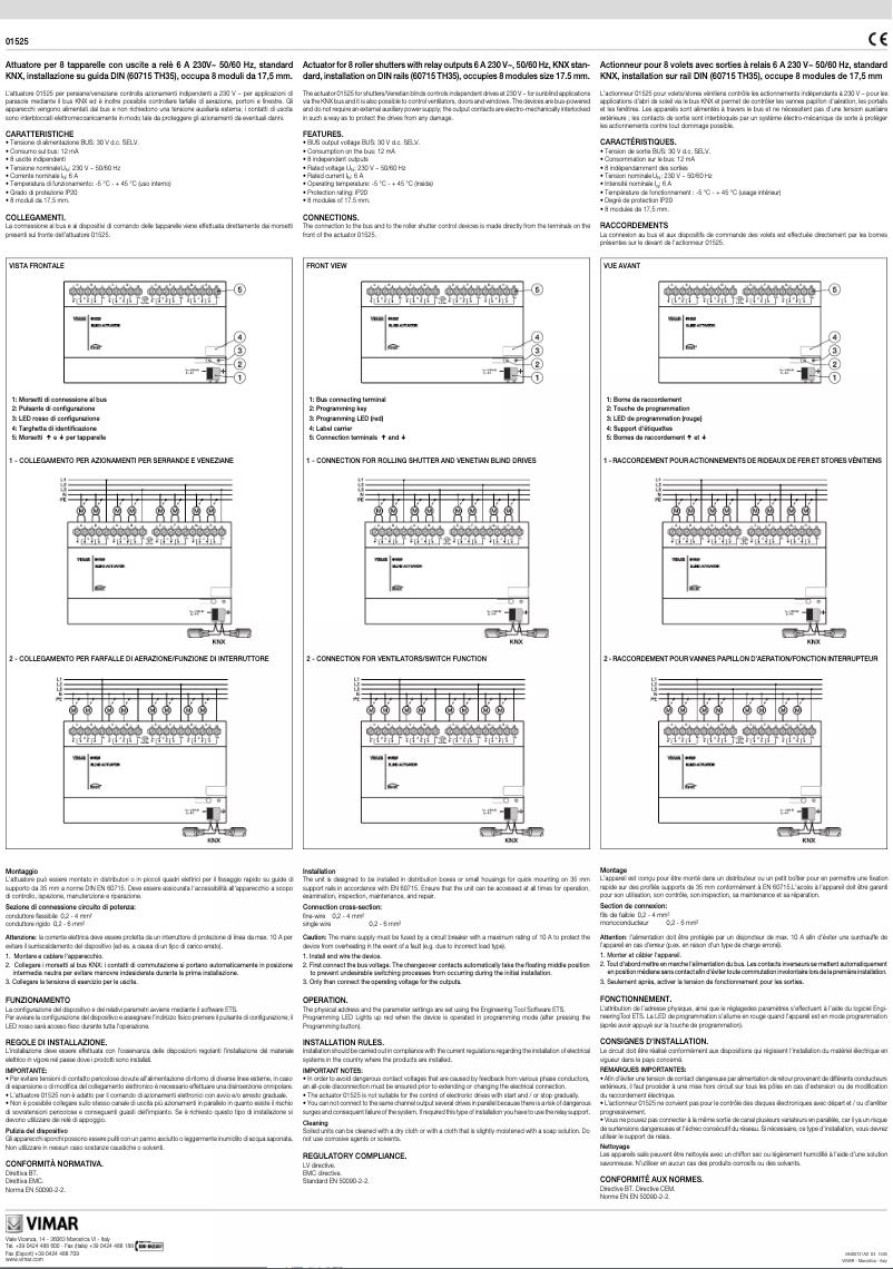 Página 1 del manual Instrucciones / montaje Vimar 01525