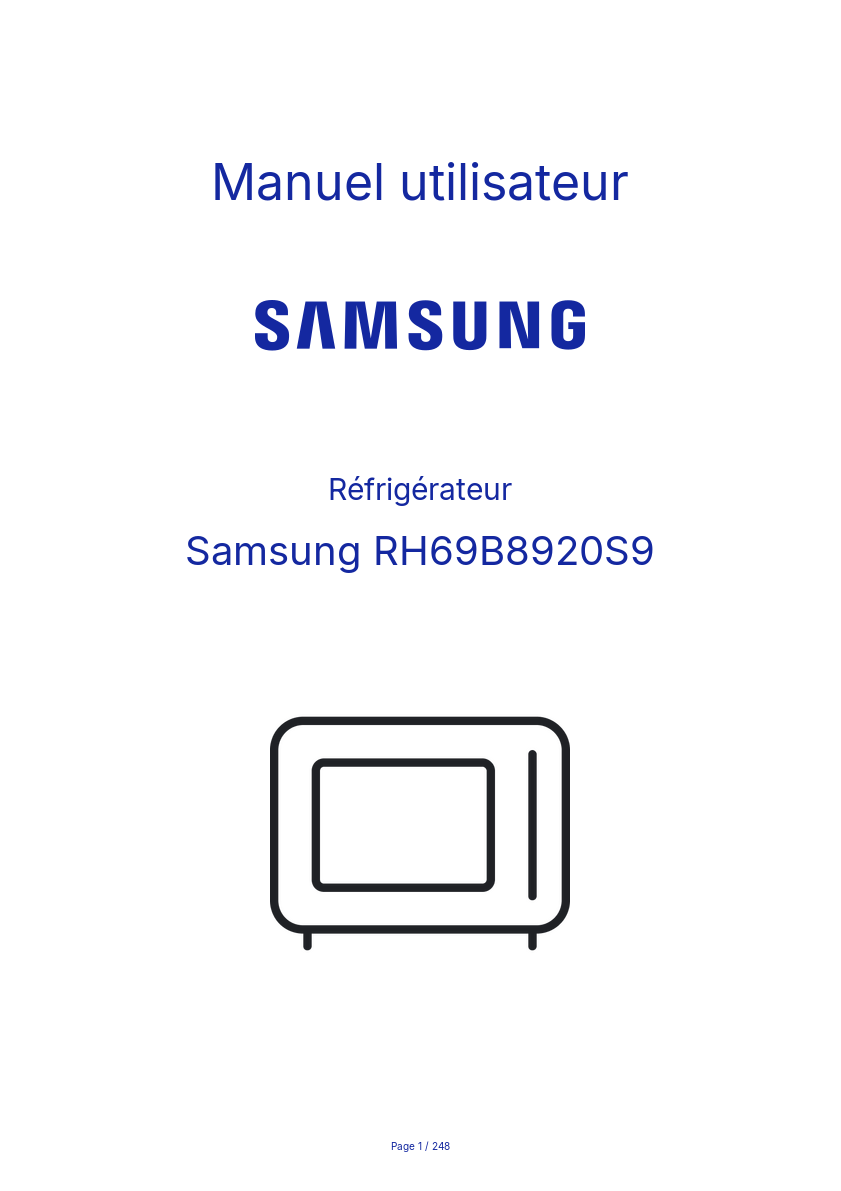 Image de la première page du manuel de l'appareil RH69B8920S9