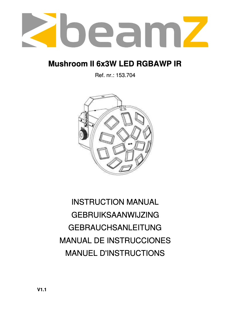 Page n°1 - Manuel utilisateur BeamZ Mushroom II