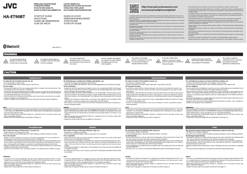 Image de la première page du manuel de l'appareil HA-ET90BT-YE