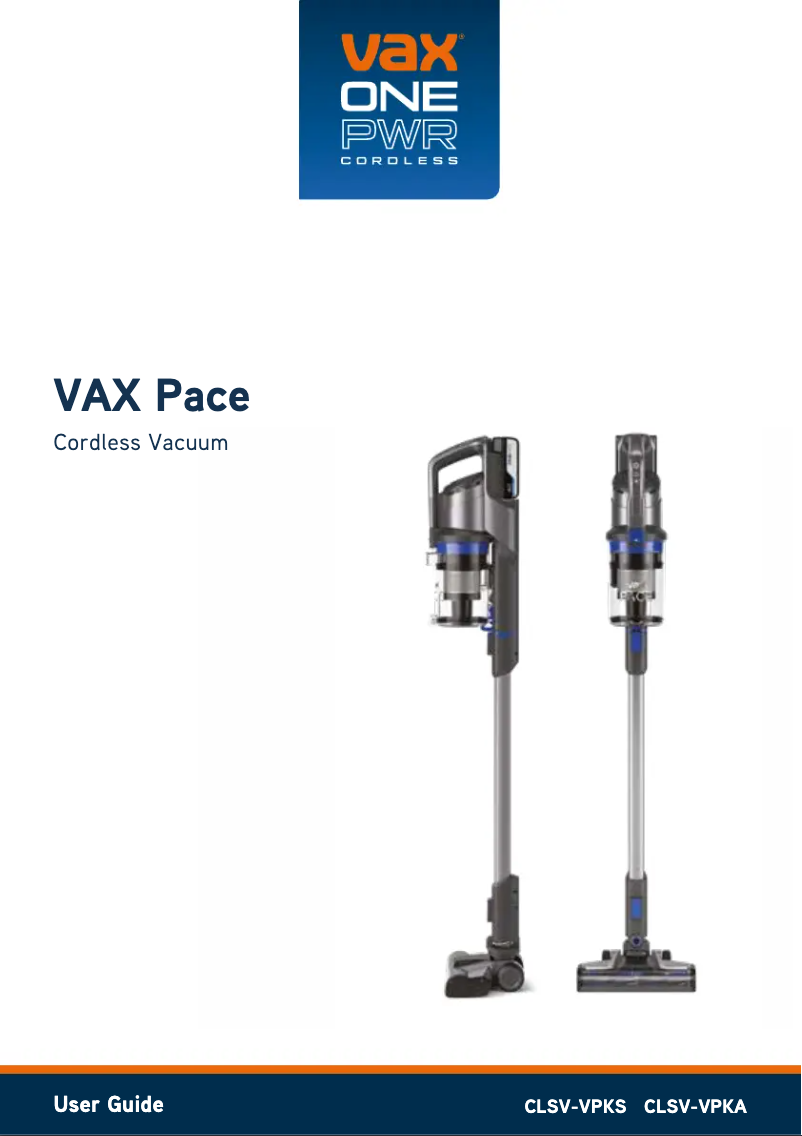 Page n°1 - Manuel utilisateur Vax ONEPWR Pace CLSV-VPKS