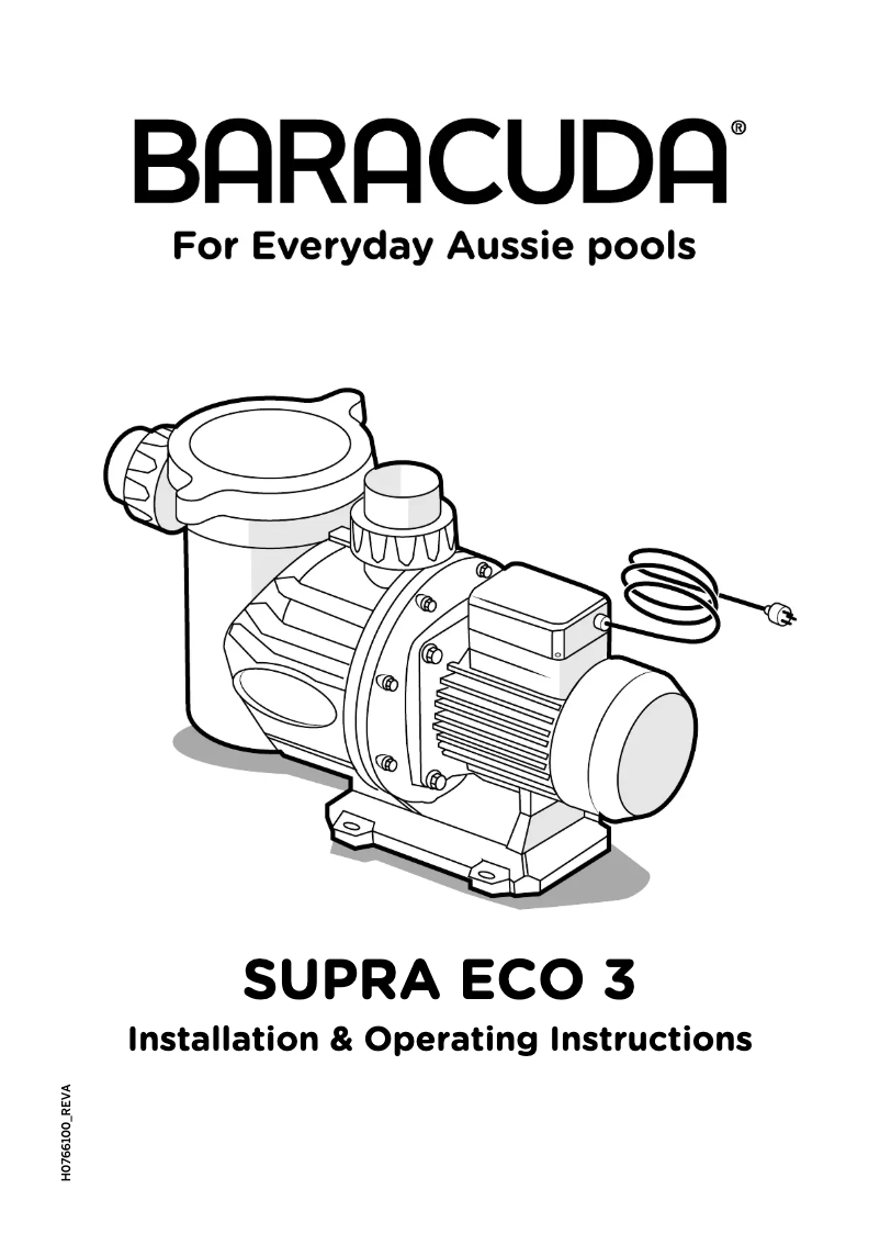 Image de la première page du manuel de l'appareil Supra Eco 3