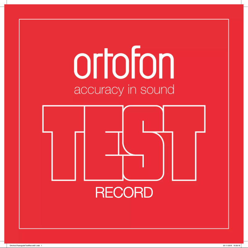 Page n°1 - Manuel utilisateur Ortofon Test Record