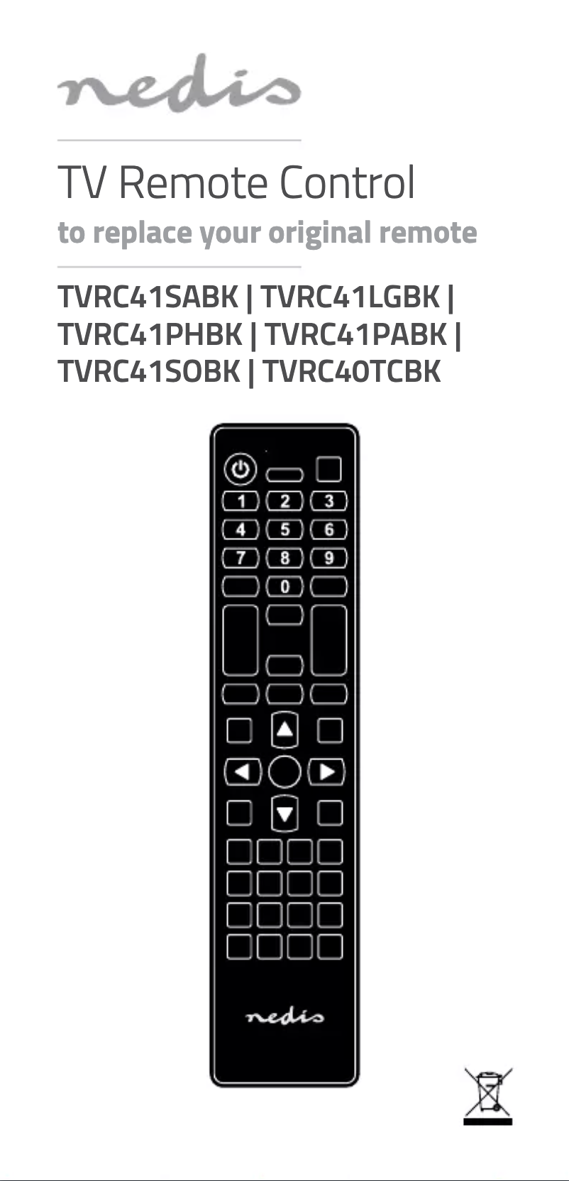 Page n°1 - Manuel utilisateur Nedis TVRC41SABK