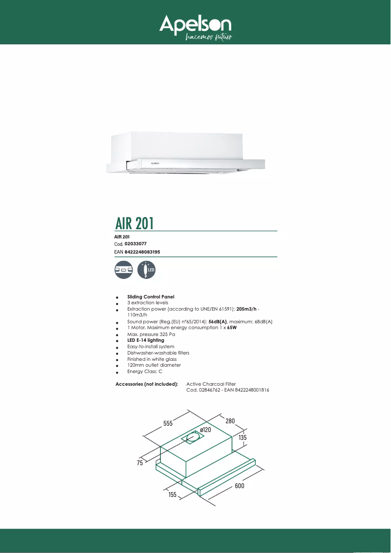 Page 1 de la notice Manuel utilisateur Apelson AIR 201