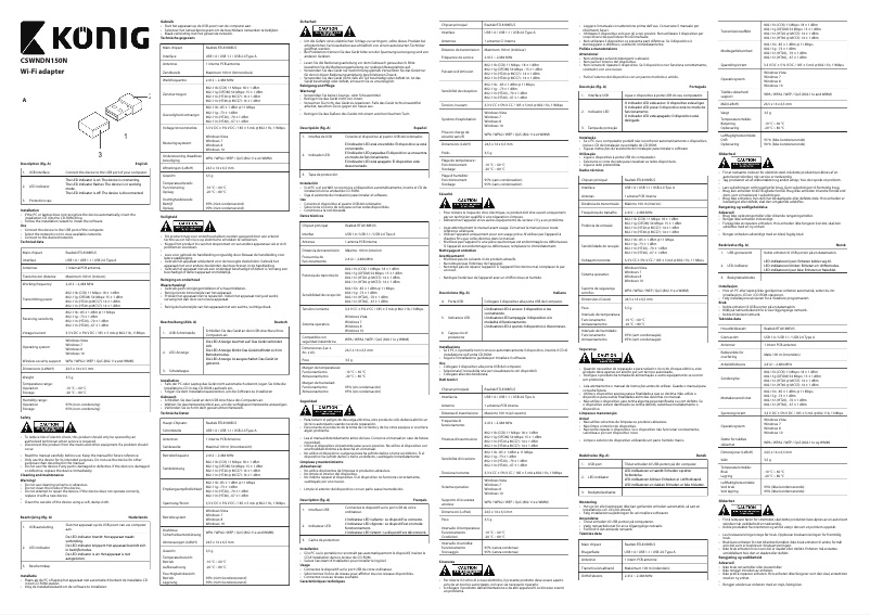 Página 1 del manual Manual de usuario Konig CSWNDN150N