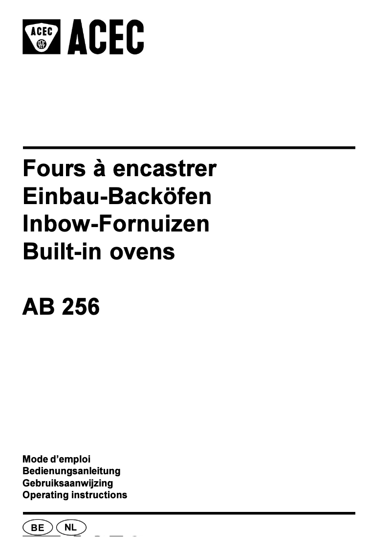 Page n°1 - Manuel utilisateur Acec AB 456
