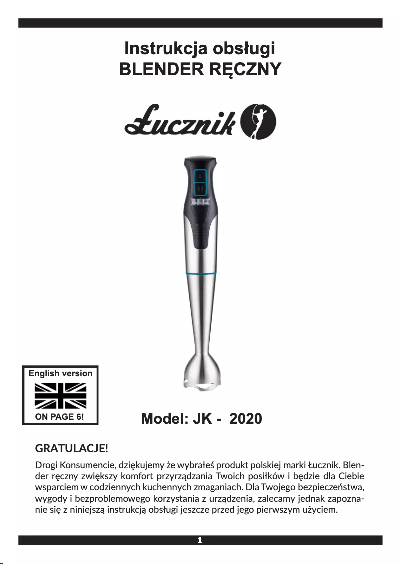 Page n°1 - Manuel utilisateur Łucznik JK-2020