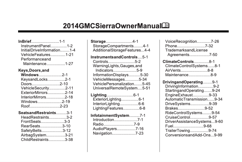 Image de la première page du manuel de l'appareil Sierra 1500 (2014)