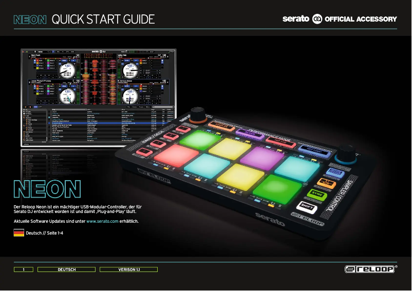 Page 1 de la notice Manuel utilisateur Reloop NEON