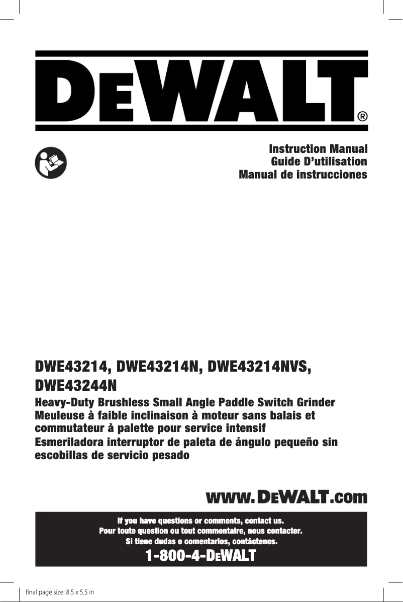 Image de la première page du manuel de l'appareil DWE43214N