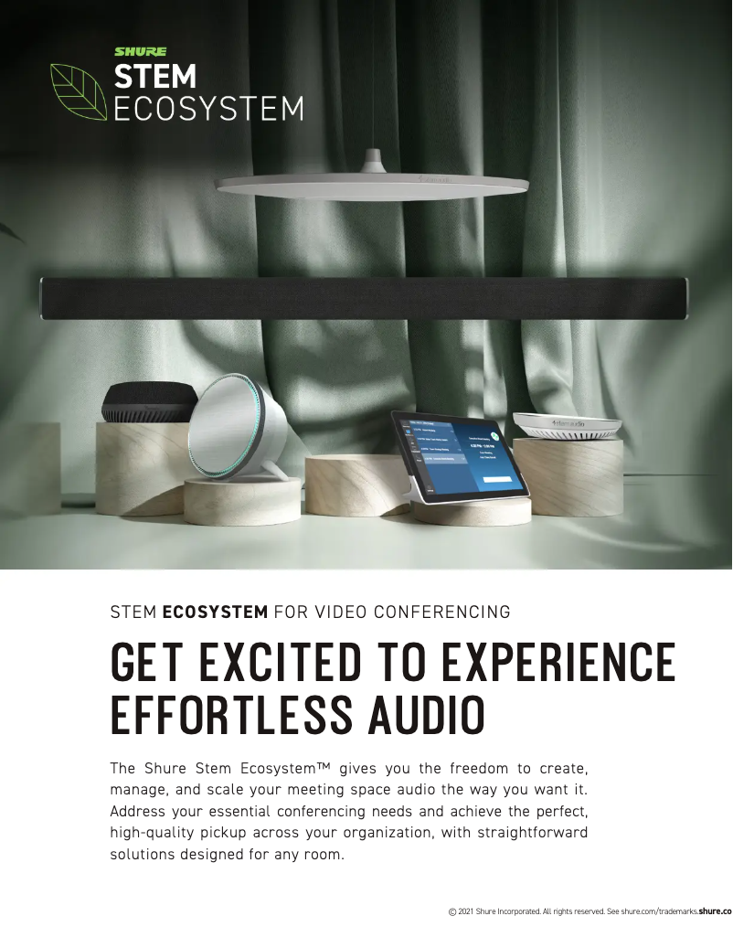 Page 1 de la notice Fiche technique Shure Stem Wall