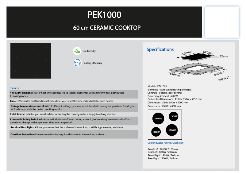 Image de la première page du manuel de l'appareil PEK 1000
