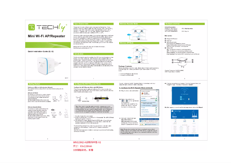 Page 1 de la notice Manuel utilisateur Techly I-WL-REPEATER7