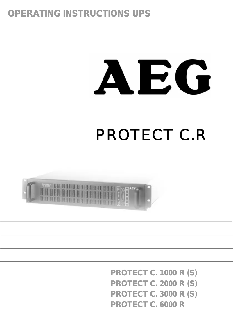 Page n°1 - Manuel utilisateur AEG Protect C. R. 2000 VA