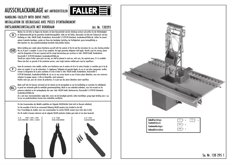 Page n°1 - Manuel utilisateur Faller 120295