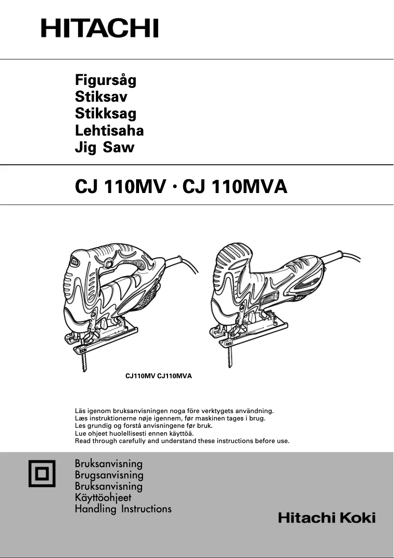 Page 1 de la notice Manuel utilisateur Hitachi CJ 110MVA