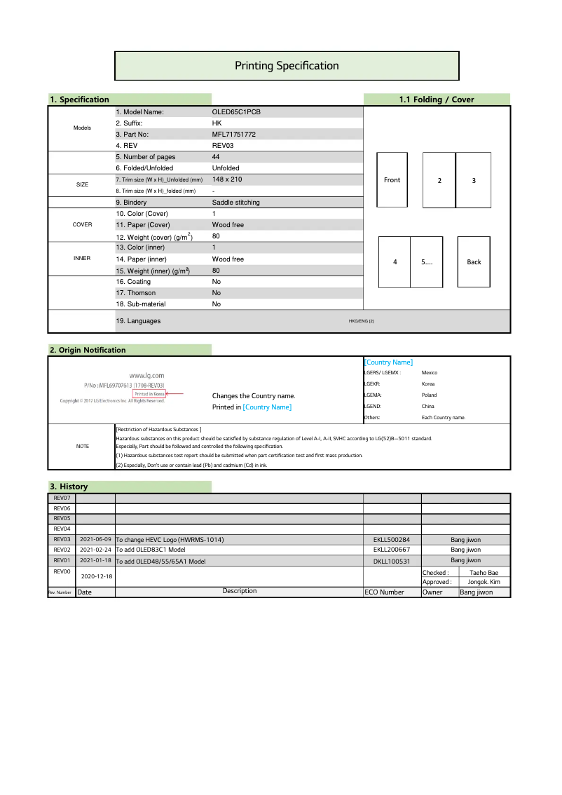 Página 1 del manual Manual de usuario LG OLED48A1PCA