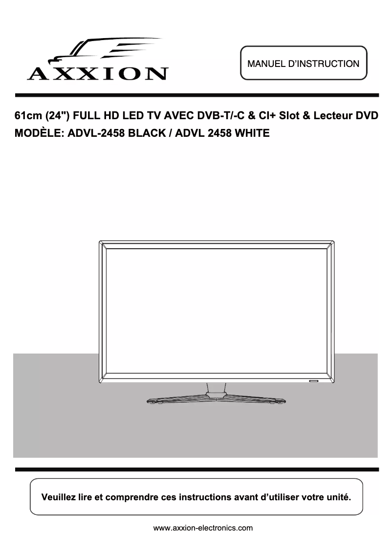 Page 1 de la notice Manuel utilisateur Axxion ADVL-2458