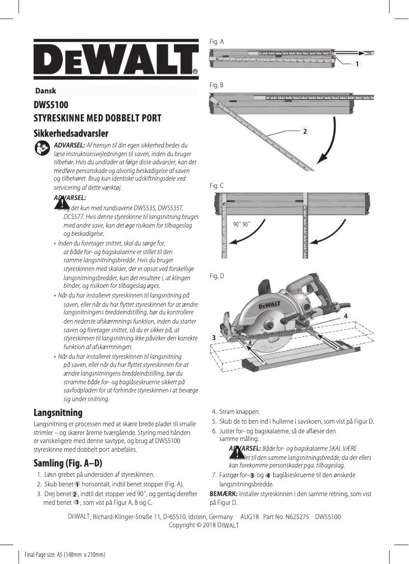 Page 1 de la notice Manuel utilisateur DeWalt DWS5100