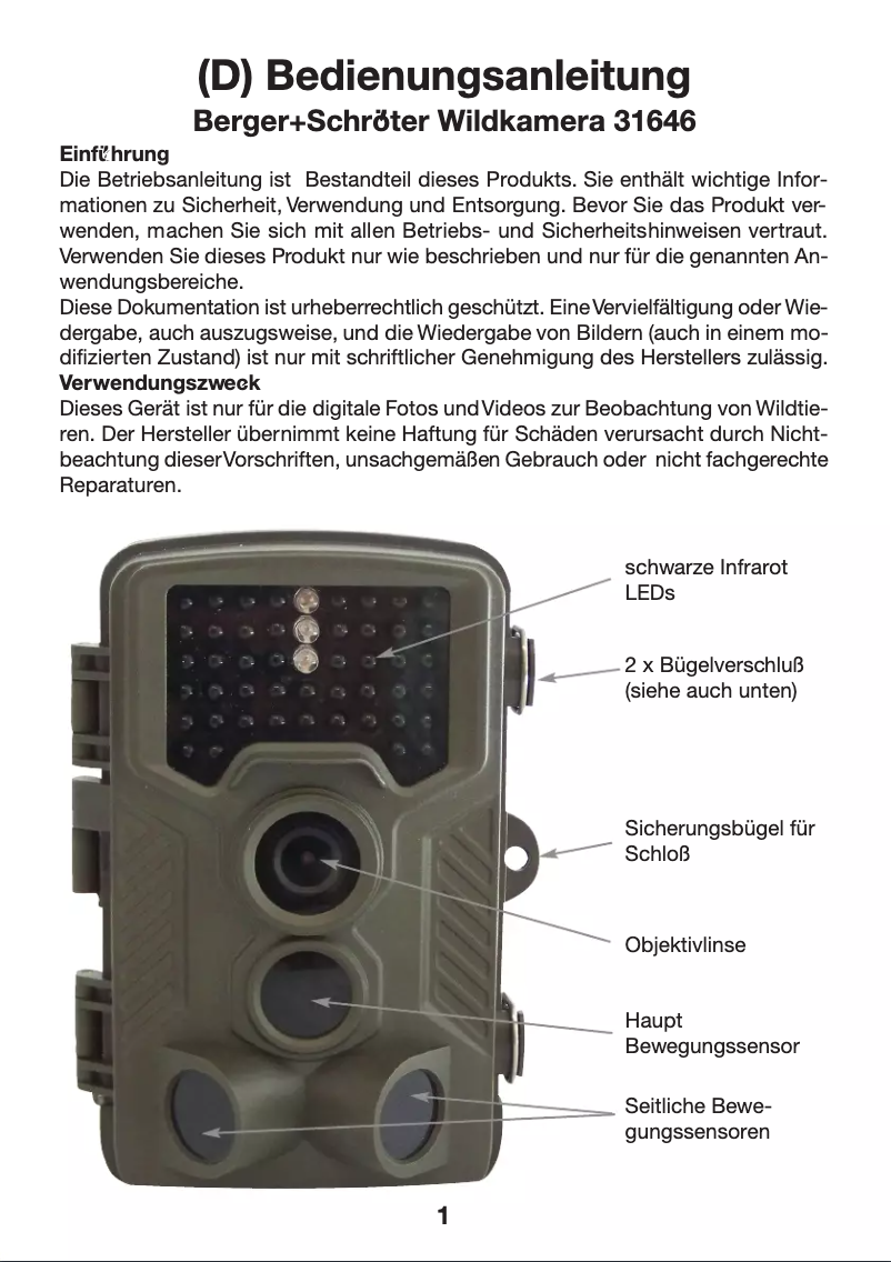 Page 1 de la notice Manuel utilisateur Berger & Schröter 31646