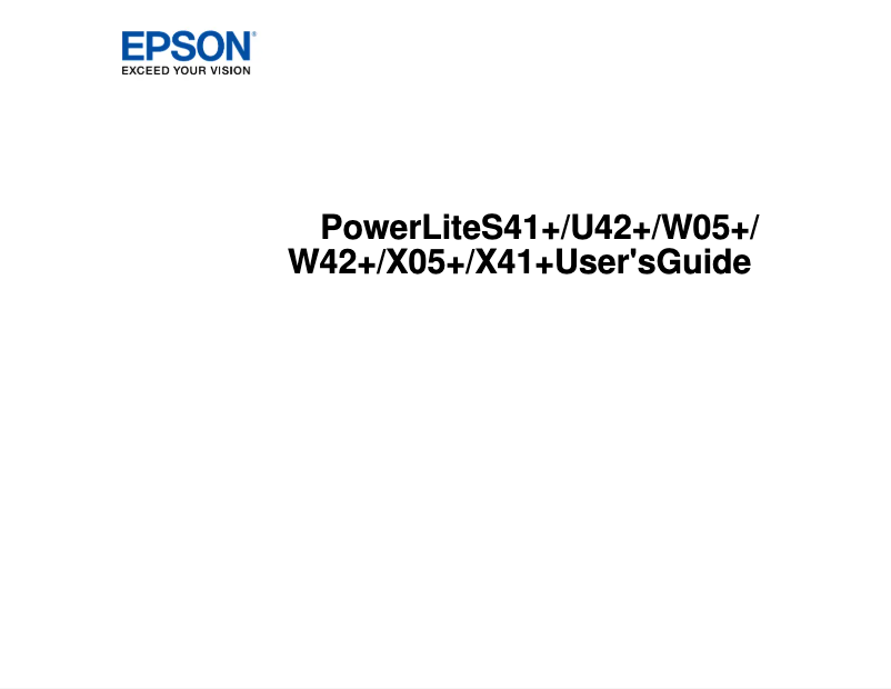 Imagen de la primera página del manual del dispositivo PowerLite S41+