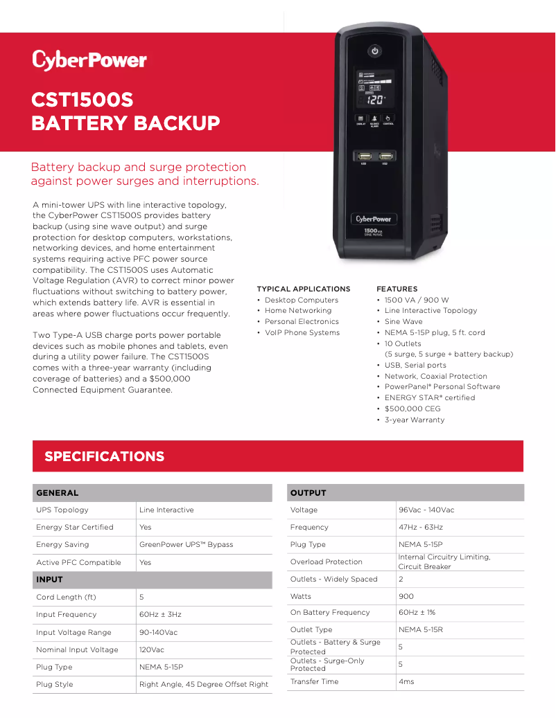 Image de la première page du manuel de l'appareil CST1500S